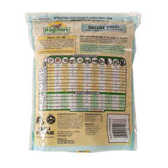 Wagner's Deluxe Treat Blend seeds close-up highlights safflower and sunflower for diverse visitors.