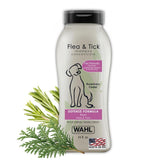 Wahl Defense Formula shampoo bottle shows rosemary and cedar scent for dogs.