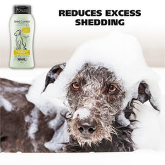 Wahl Shed Control rich lather on coat for easy rinse.