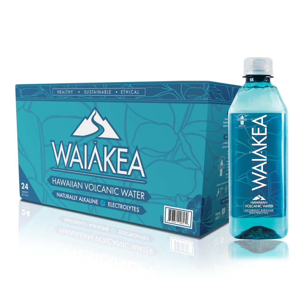 Waiakea water bottle, ice cold hydration with minerals