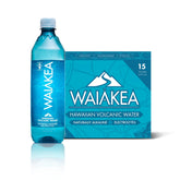 Waiākea water bottle highlights mineral-rich alkaline hydration for daily use.