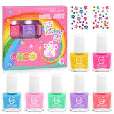 wakaniya kids nail polish set with colorful bottles and gem stickers for creative at-home art