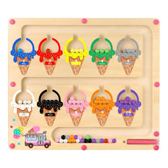 wakeInsa magnetic color and number maze ice cream play helps color recognition and counting