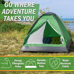 Wakeman fiberglass-poles tent provides sturdy support for backpacking trips