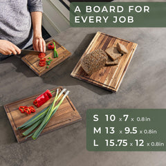 WALDWERK board features a milled juice groove to catch liquids and reduce mess.