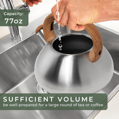 WALDWERK Tea Kettle emits a clear whistle when water boils