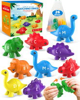 Walenty dinosaur alphabet set, front view for bright letter recognition