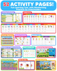 Walenty Busy Book interior pages with tracing, coloring, and early writing practice.
