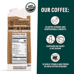 Wandering Bear Organic Arabica coffee beans highlight trusted organic sourcing and clean ingredients.