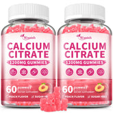 Wanish Calcium Citrate Gummies bottle showing 1200mg formula and easy digestion benefits.