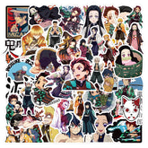 WANVAE Demon Slayer stickers on a laptop for waterproof personalization.
