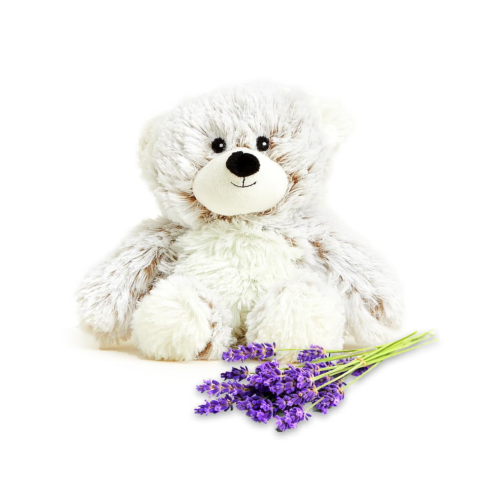 Warmies Marshmallow Bear close-up shows plush softness for comforting hugs.