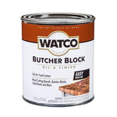 Watco Butcher Block Oil & Finish bottle pour for quick, even wood application