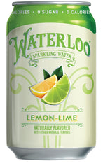 Pour of Waterloo Lemon-Lime sparkling water with crisp fizz and aroma