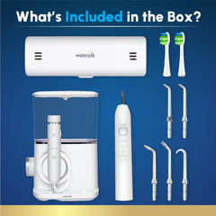 Waterpik water flosser reservoir highlights long floss sessions with 90+ seconds of runtime.