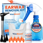 WaxBgone softspray irrigation tip delivering gentle, multi-stream ear cleaning for safe use at home.