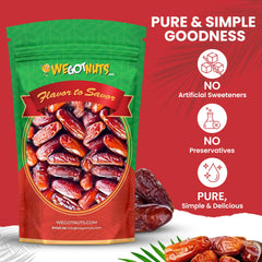 We Got Nuts pitted dates bulk bag image highlights value for families.