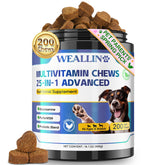 WEALLIN dog vitamins 25-in-1 bottle pour for easy dosing and wellness
