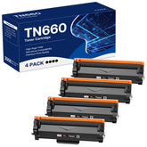 WEAREC Brother TN660 toner cartridge four pack for high yield and crisp prints