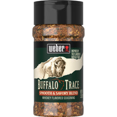 Weber Buffalo Trace seasoning bottle front ready for grilling