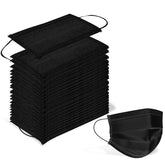 WeColor black disposable 3-ply earloop mask for comfortable daily wear.