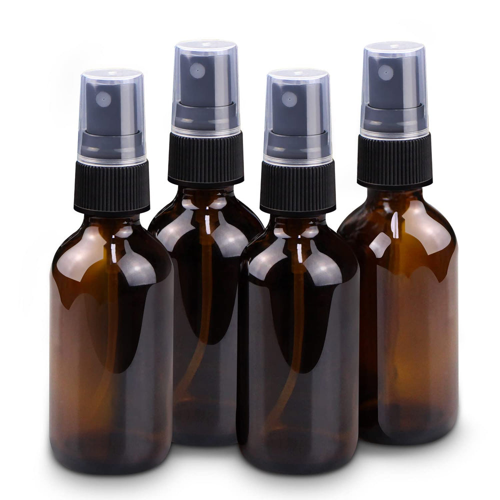 Wedama 2 oz amber glass spray bottles set offers portable storage for travel needs.