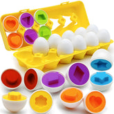 WEEJOYGAM Toddler Eggs Puzzle showing 12 color-matching pieces for early cognitive play