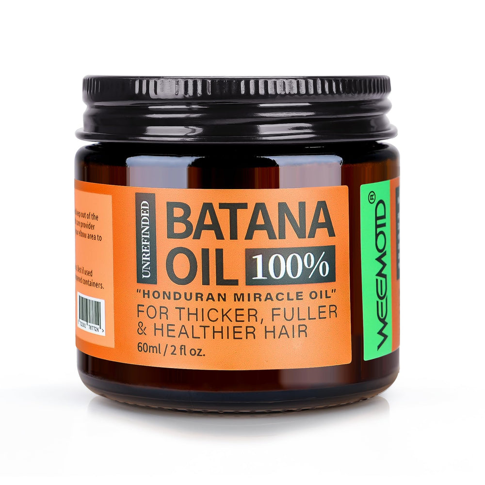 WEEMOTD Batana oil bottle highlights pure formula for deep hydration.