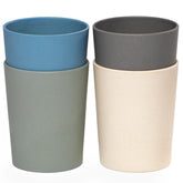 WeeSprout bamboo toddler cups four-set on table for easy family meals.