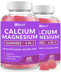 Weevit sugar-free calcium gummies bottle for daily bone health support.