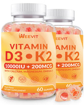 WEEVIT Vitamin D3 K2 gummies bottle for daily energy and immune balance