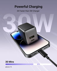 Wegear USB-C fast charging charger with foldable plug, pocket-friendly design