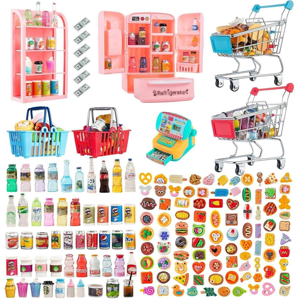Wehoo 164pcs mini shopping cart in red for dollhouse play and organization
