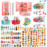 Wehoo 164pcs mini shopping cart in red for dollhouse play and organization