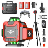 WEIDDW laser level self-leveling with green 4D lines for precise indoor alignment.