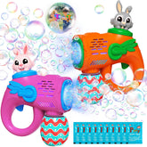 Weilim kids bubble gun two-pack with bunny blowers for endless outdoor bubbles