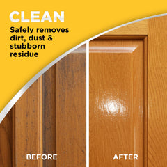 Image highlighting safe restoration for antique wood with Weiman restorer.