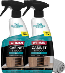 Weiman cabinet and wood cleaner spray bottle delivers streak-free shine on cabinets