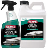 Weiman disinfecting granite cleaner spray bottle ready to wipe countertops