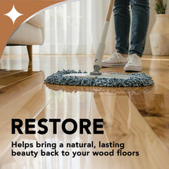 Weiman hardwood floor polish reveals natural shine and a smooth, even finish.