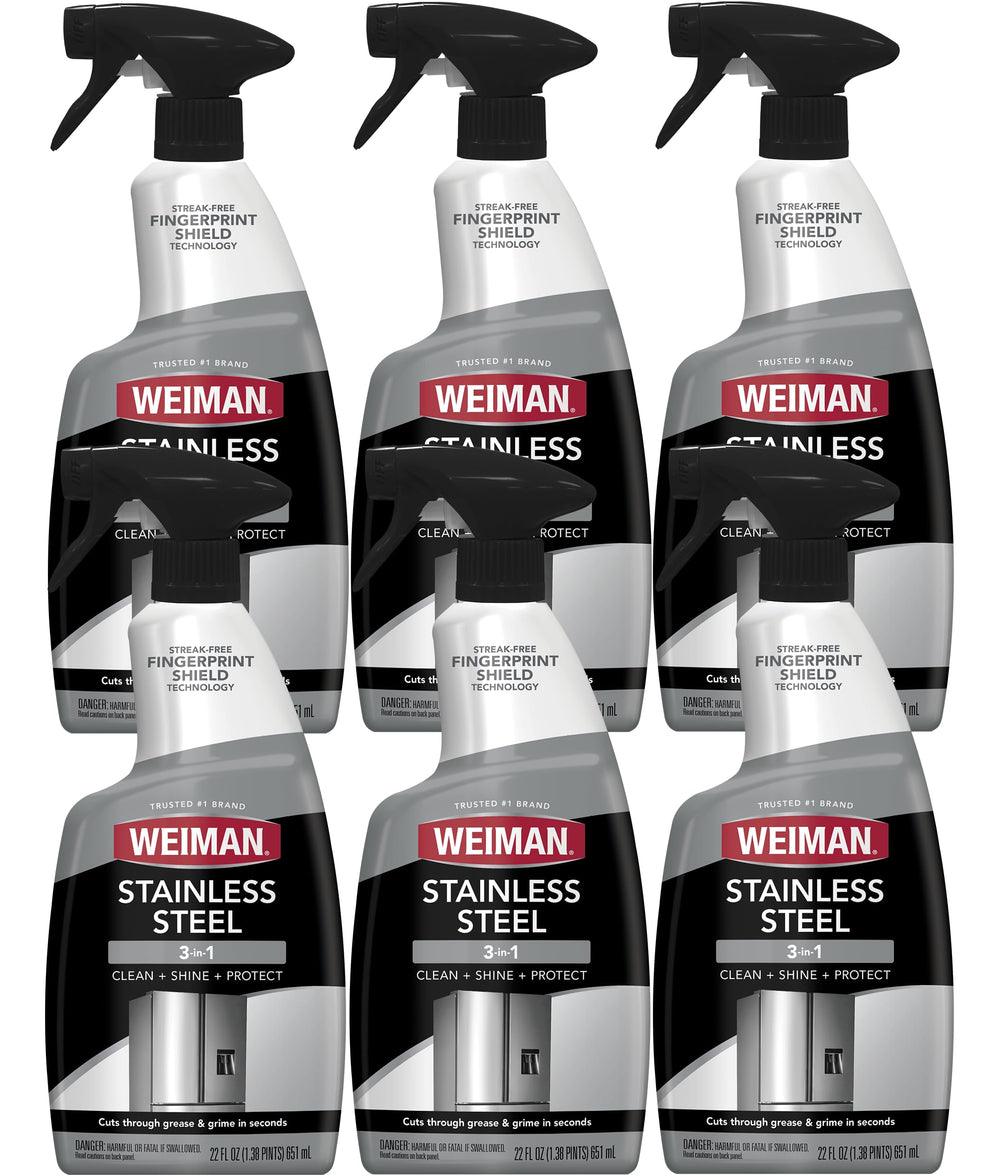 Weiman Stainless Steel Cleaner bottle ready for easy spray on appliances