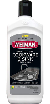 Weiman stainless steel sink cleaner bottle pour for easy cleaning and shine