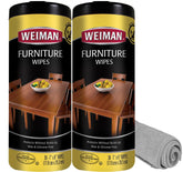 Weiman Wood Cleaner Wipes packaging, ready-to-use kit for quick furniture refresh.