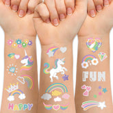 Weipbwor unicorn tattoo set with large designs for kids' parties