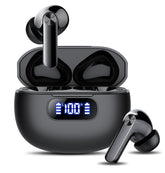 Wekily S50 Earbuds power display shows battery status for easy topping up during workouts