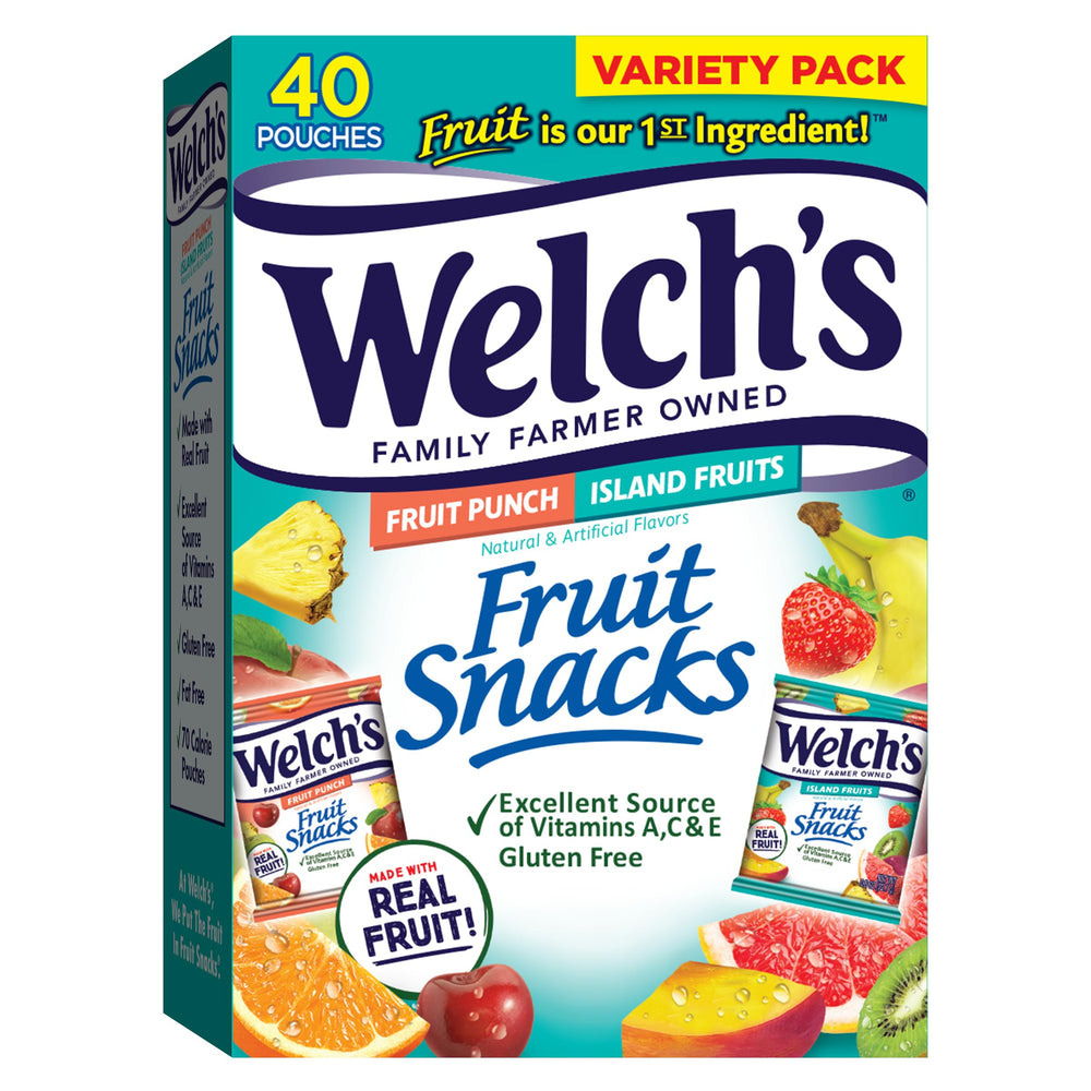 Welch's Fruit Snacks Fruit Punch 0.8 oz bag for on-the-go snacking