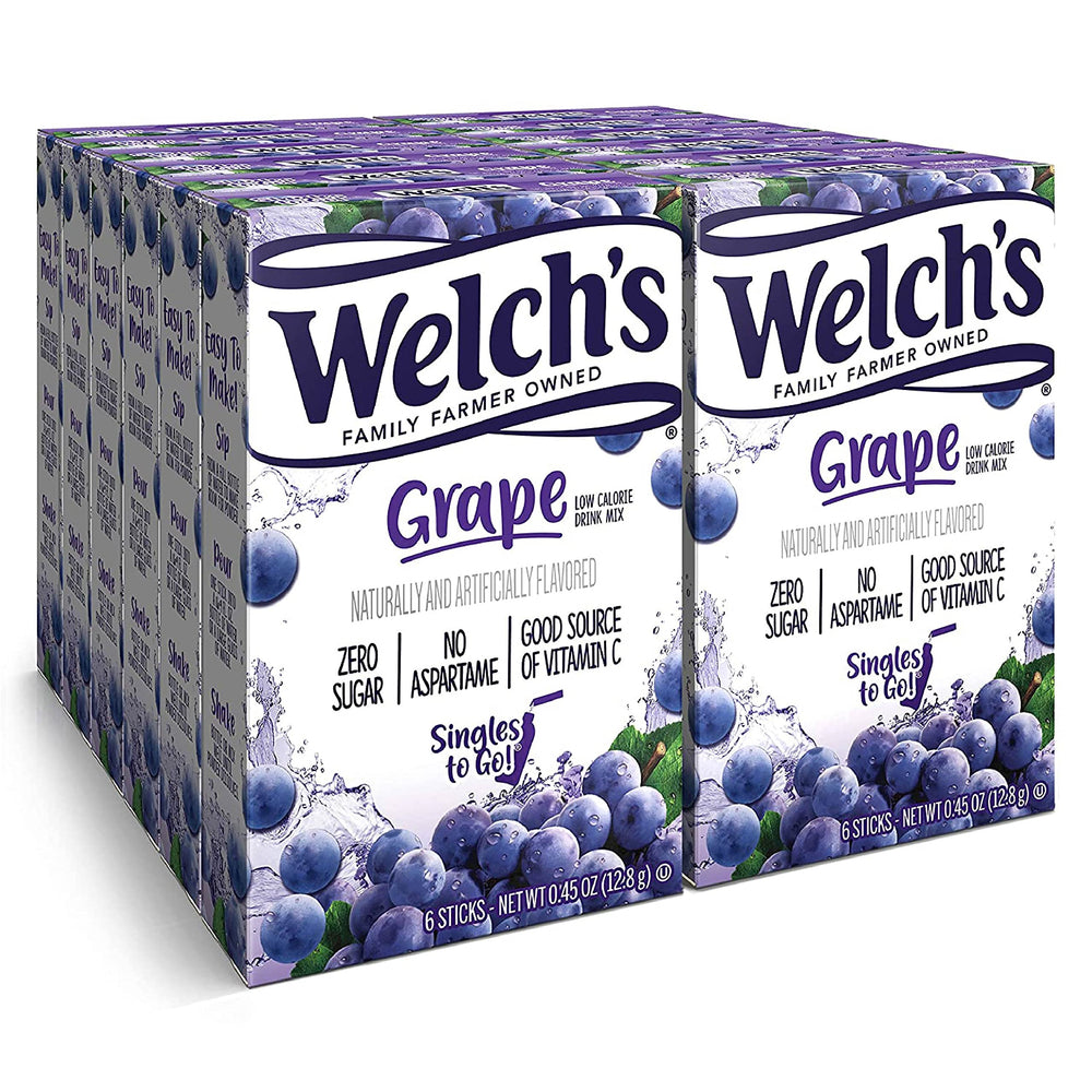 Welch's Singles To Go grape packets ready to flavor water on the go.