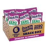 Welch's Zero Sugar Fruity Bites Berries 'n' Cherries box for on-the-go snacking.