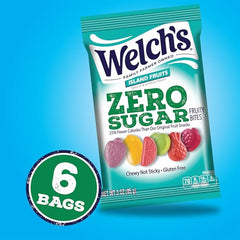 Island Fruits flavor label highlights zero sugar and fewer calories