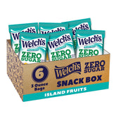 Welch's Zero Sugar Fruity Bites Island Fruits box front view, gluten-free and sugar-free snack